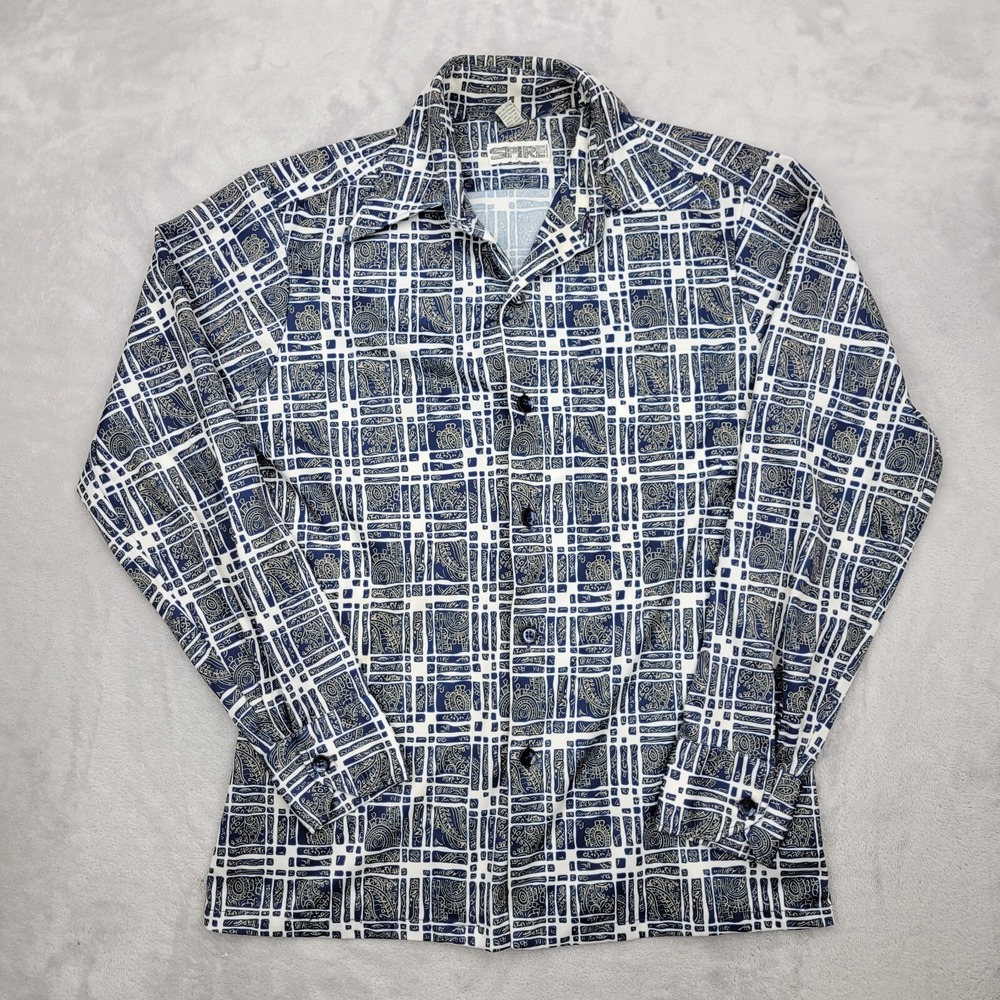 Vintage Spire Shirt Medium Large Geo Abstract Art 90s Y2K Wavy California Adult‎